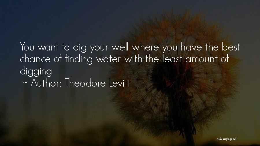 Theodore Levitt Quotes: You Want To Dig Your Well Where You Have The Best Chance Of Finding Water With The Least Amount Of