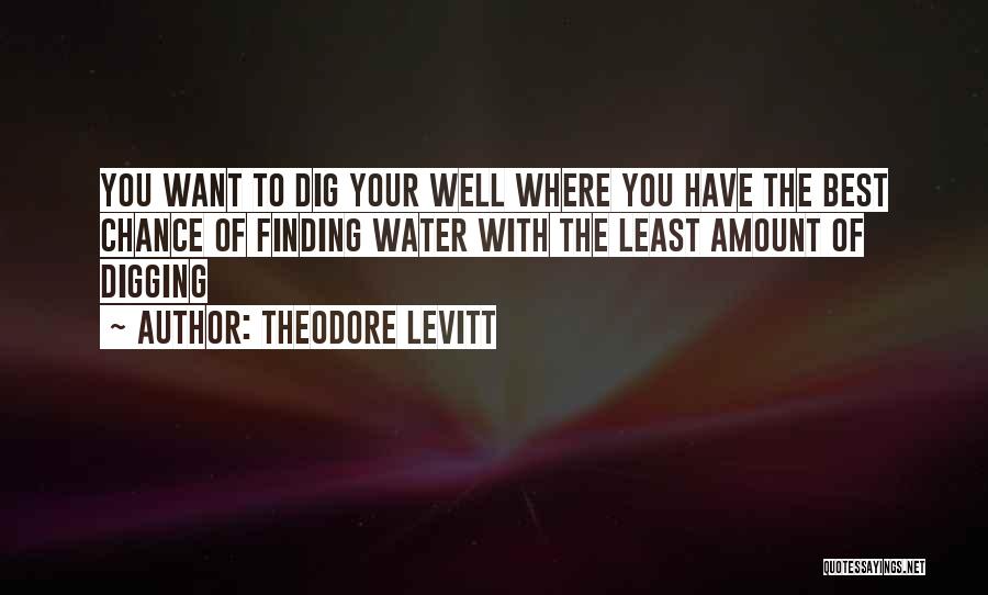 Theodore Levitt Quotes: You Want To Dig Your Well Where You Have The Best Chance Of Finding Water With The Least Amount Of