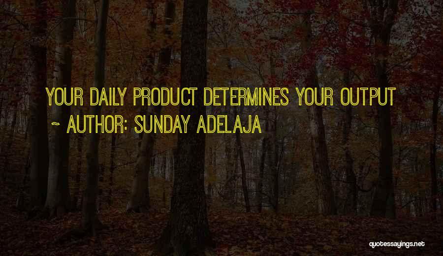 Sunday Adelaja Quotes: Your Daily Product Determines Your Output