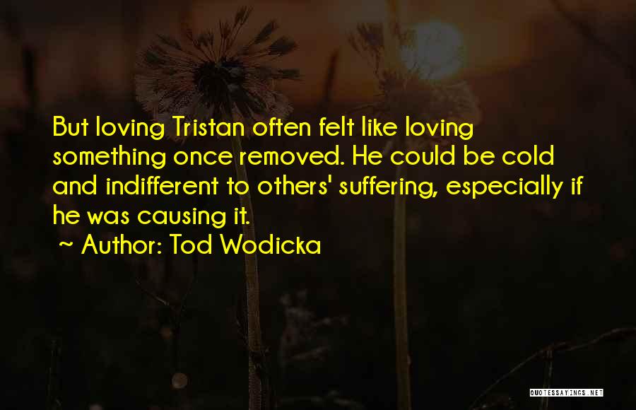 Tod Wodicka Quotes: But Loving Tristan Often Felt Like Loving Something Once Removed. He Could Be Cold And Indifferent To Others' Suffering, Especially