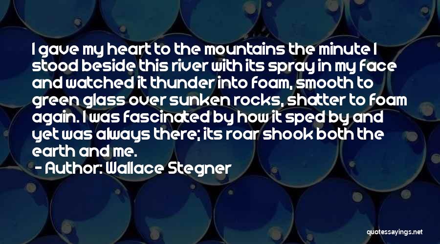 Wallace Stegner Quotes: I Gave My Heart To The Mountains The Minute I Stood Beside This River With Its Spray In My Face