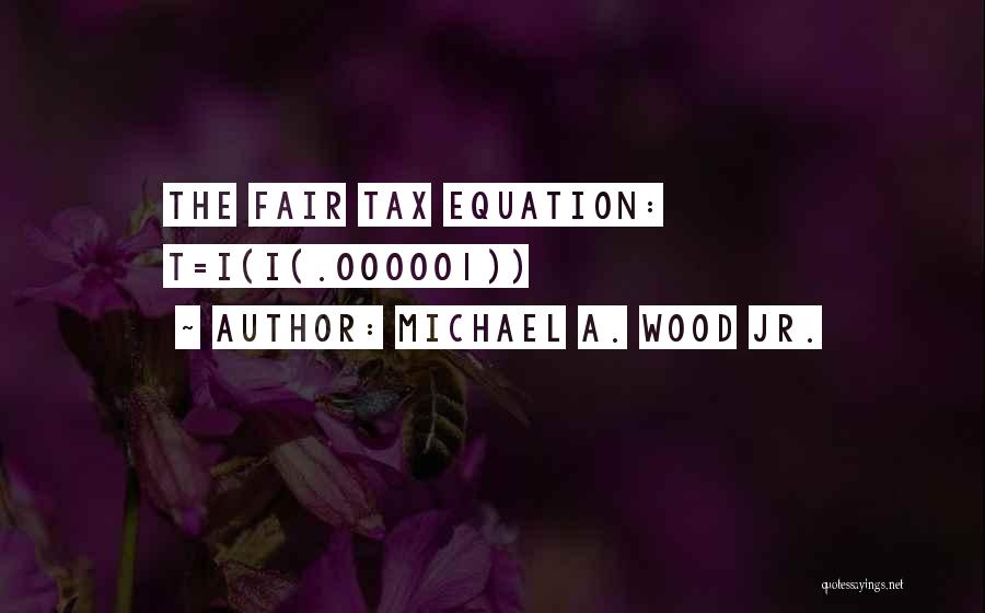 Michael A. Wood Jr. Quotes: The Fair Tax Equation: T=i(i(.000001))