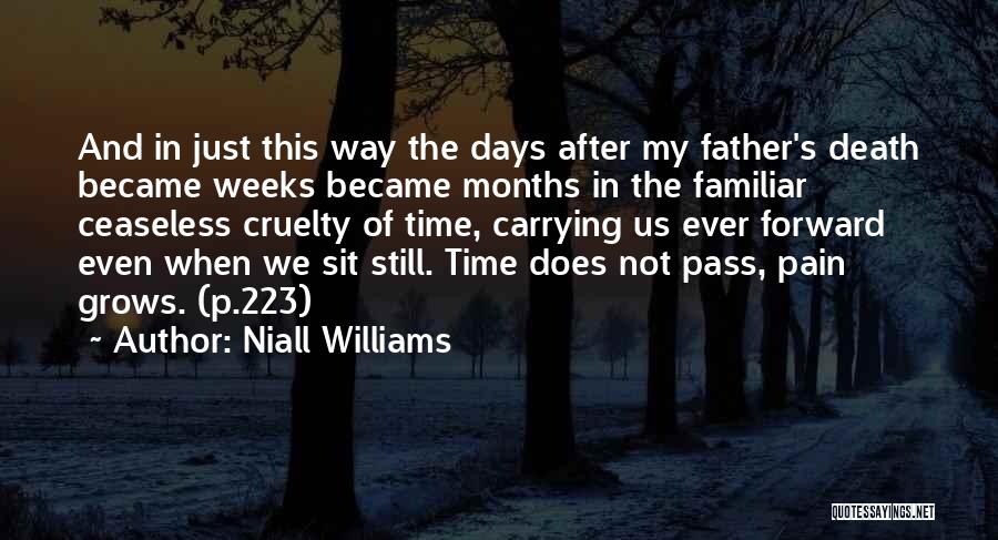 Niall Williams Quotes: And In Just This Way The Days After My Father's Death Became Weeks Became Months In The Familiar Ceaseless Cruelty