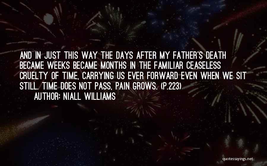 Niall Williams Quotes: And In Just This Way The Days After My Father's Death Became Weeks Became Months In The Familiar Ceaseless Cruelty