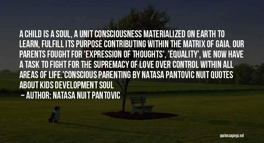 Natasa Nuit Pantovic Quotes: A Child Is A Soul, A Unit Consciousness Materialized On Earth To Learn, Fulfill Its Purpose Contributing Within The Matrix