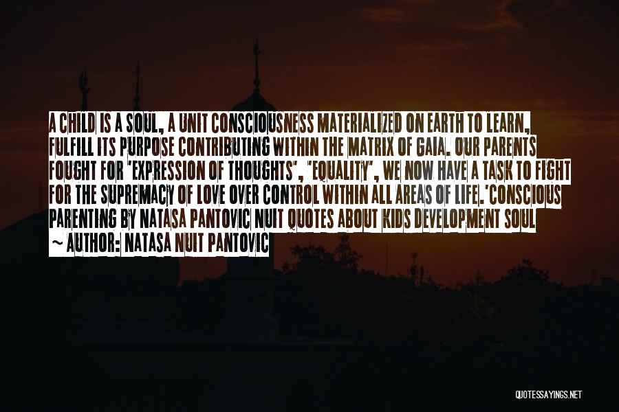 Natasa Nuit Pantovic Quotes: A Child Is A Soul, A Unit Consciousness Materialized On Earth To Learn, Fulfill Its Purpose Contributing Within The Matrix