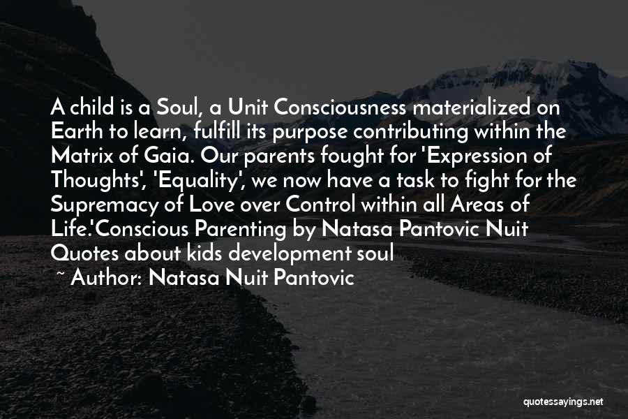 Natasa Nuit Pantovic Quotes: A Child Is A Soul, A Unit Consciousness Materialized On Earth To Learn, Fulfill Its Purpose Contributing Within The Matrix