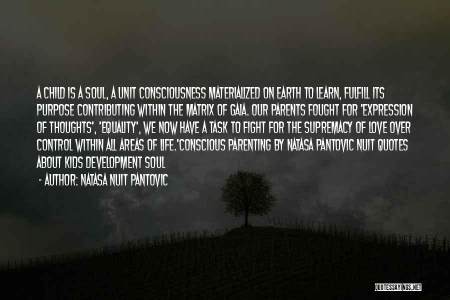 Natasa Nuit Pantovic Quotes: A Child Is A Soul, A Unit Consciousness Materialized On Earth To Learn, Fulfill Its Purpose Contributing Within The Matrix