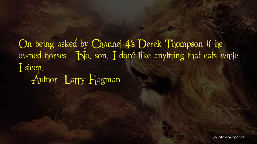 Larry Hagman Quotes: On Being Asked By Channel 4's Derek Thompson If He Owned Horses - No, Son. I Don't Like Anything That