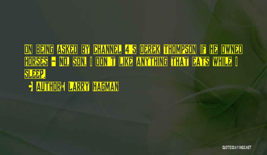 Larry Hagman Quotes: On Being Asked By Channel 4's Derek Thompson If He Owned Horses - No, Son. I Don't Like Anything That