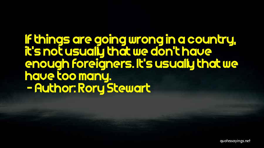 Rory Stewart Quotes: If Things Are Going Wrong In A Country, It's Not Usually That We Don't Have Enough Foreigners. It's Usually That