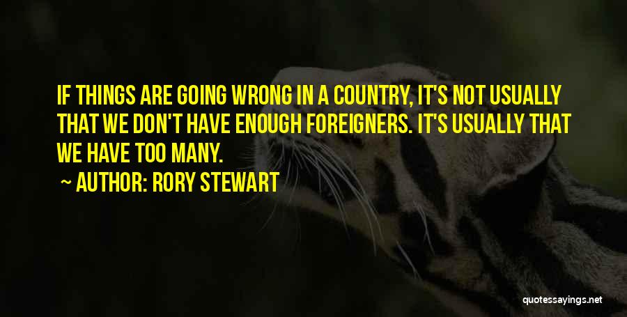 Rory Stewart Quotes: If Things Are Going Wrong In A Country, It's Not Usually That We Don't Have Enough Foreigners. It's Usually That