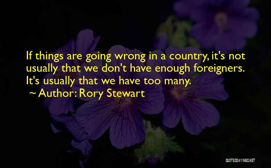 Rory Stewart Quotes: If Things Are Going Wrong In A Country, It's Not Usually That We Don't Have Enough Foreigners. It's Usually That