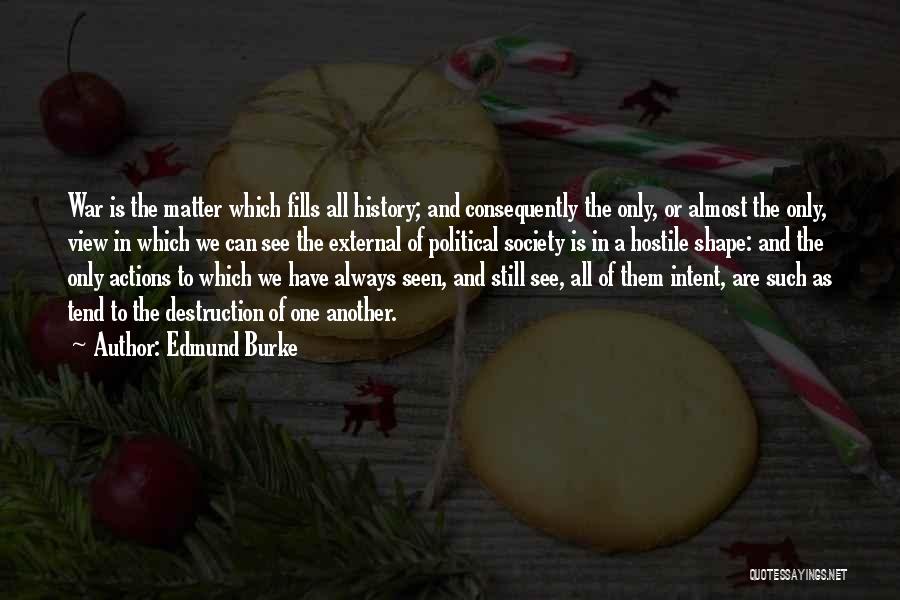 Edmund Burke Quotes: War Is The Matter Which Fills All History; And Consequently The Only, Or Almost The Only, View In Which We
