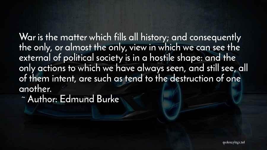 Edmund Burke Quotes: War Is The Matter Which Fills All History; And Consequently The Only, Or Almost The Only, View In Which We