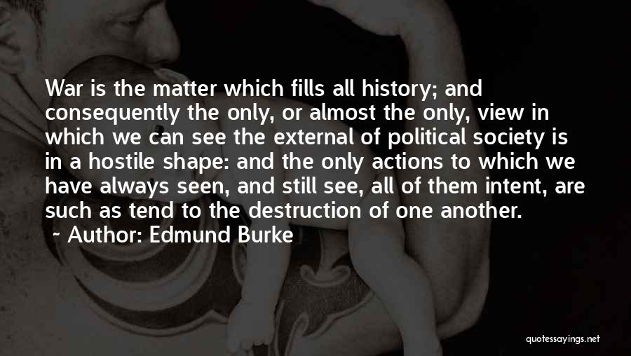 Edmund Burke Quotes: War Is The Matter Which Fills All History; And Consequently The Only, Or Almost The Only, View In Which We