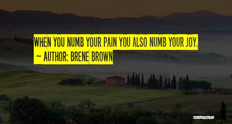 Brene Brown Quotes: When You Numb Your Pain You Also Numb Your Joy.