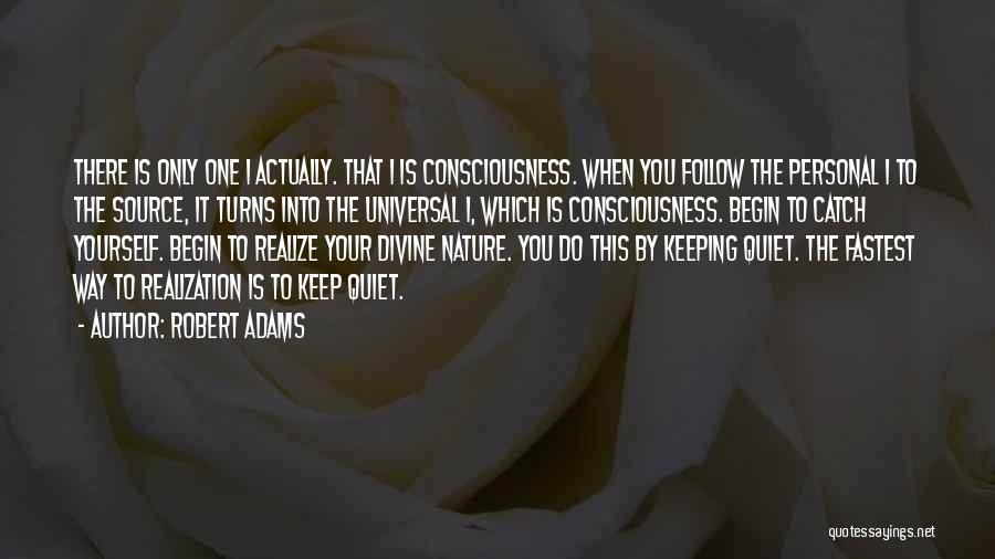 Robert Adams Quotes: There Is Only One I Actually. That I Is Consciousness. When You Follow The Personal I To The Source, It