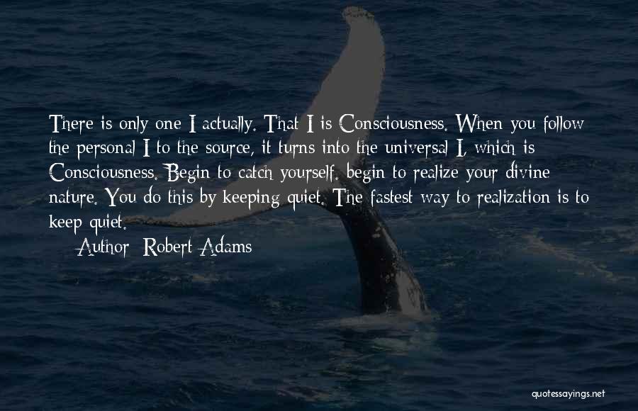 Robert Adams Quotes: There Is Only One I Actually. That I Is Consciousness. When You Follow The Personal I To The Source, It