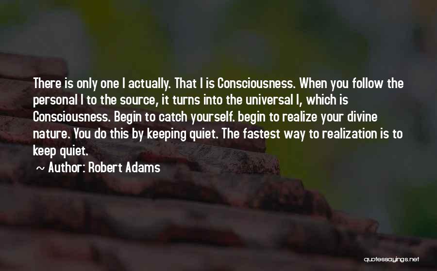 Robert Adams Quotes: There Is Only One I Actually. That I Is Consciousness. When You Follow The Personal I To The Source, It