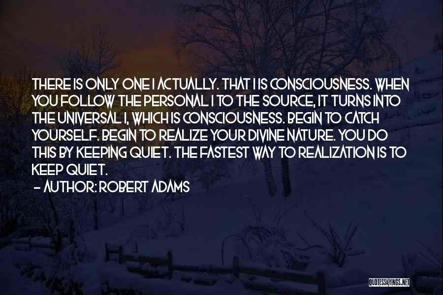 Robert Adams Quotes: There Is Only One I Actually. That I Is Consciousness. When You Follow The Personal I To The Source, It