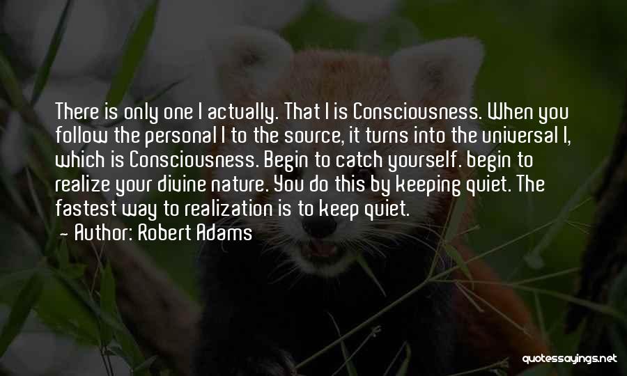 Robert Adams Quotes: There Is Only One I Actually. That I Is Consciousness. When You Follow The Personal I To The Source, It