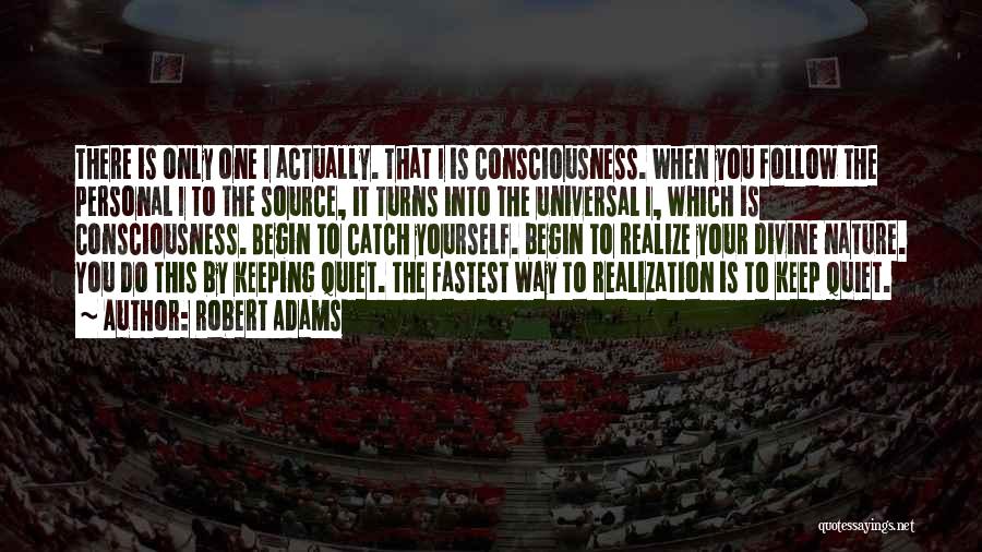 Robert Adams Quotes: There Is Only One I Actually. That I Is Consciousness. When You Follow The Personal I To The Source, It