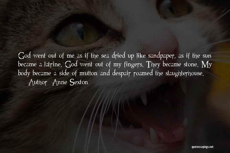 Anne Sexton Quotes: God Went Out Of Me As If The Sea Dried Up Like Sandpaper, As If The Sun Became A Latrine.