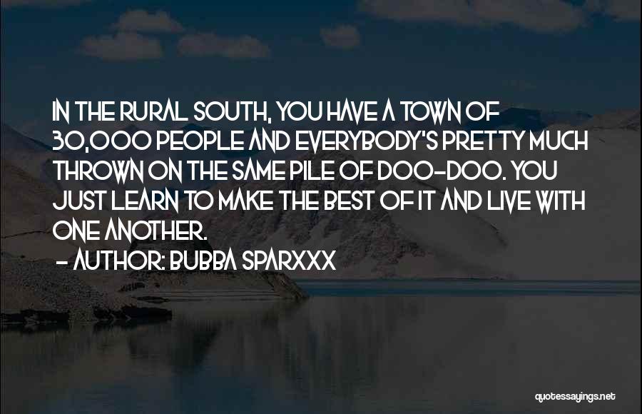 Bubba Sparxxx Quotes: In The Rural South, You Have A Town Of 30,000 People And Everybody's Pretty Much Thrown On The Same Pile