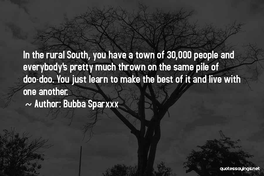 Bubba Sparxxx Quotes: In The Rural South, You Have A Town Of 30,000 People And Everybody's Pretty Much Thrown On The Same Pile