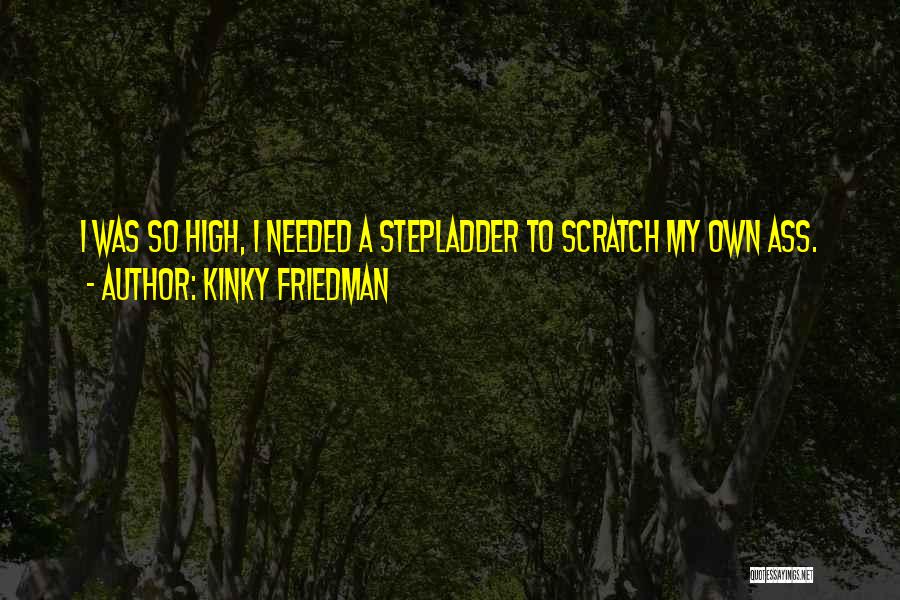 Kinky Friedman Quotes: I Was So High, I Needed A Stepladder To Scratch My Own Ass.