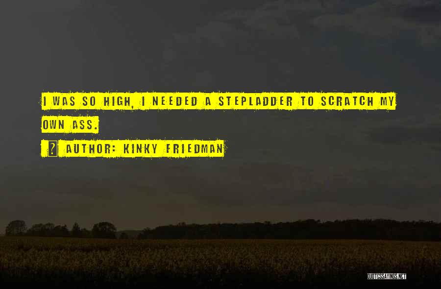 Kinky Friedman Quotes: I Was So High, I Needed A Stepladder To Scratch My Own Ass.