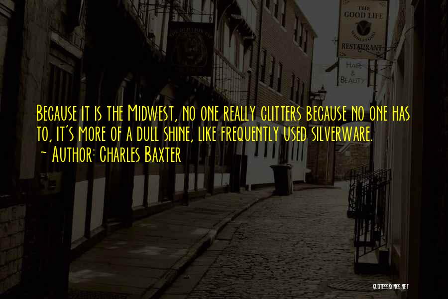 Charles Baxter Quotes: Because It Is The Midwest, No One Really Glitters Because No One Has To, It's More Of A Dull Shine,