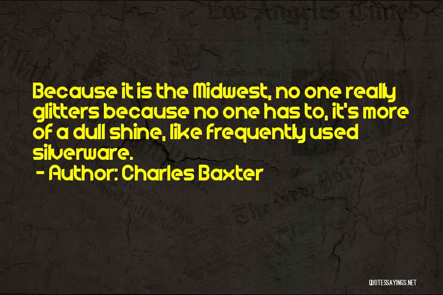 Charles Baxter Quotes: Because It Is The Midwest, No One Really Glitters Because No One Has To, It's More Of A Dull Shine,