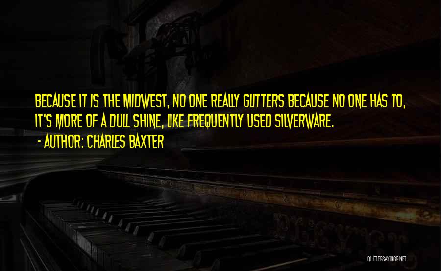 Charles Baxter Quotes: Because It Is The Midwest, No One Really Glitters Because No One Has To, It's More Of A Dull Shine,