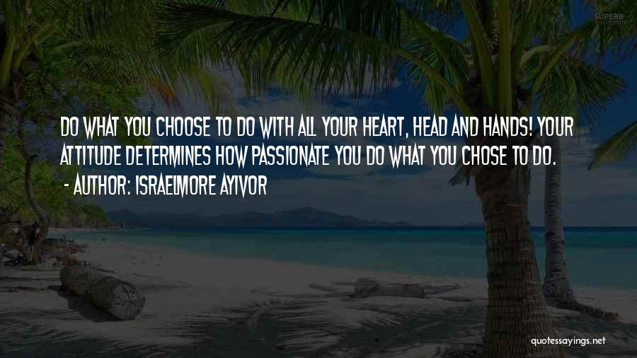 Israelmore Ayivor Quotes: Do What You Choose To Do With All Your Heart, Head And Hands! Your Attitude Determines How Passionate You Do