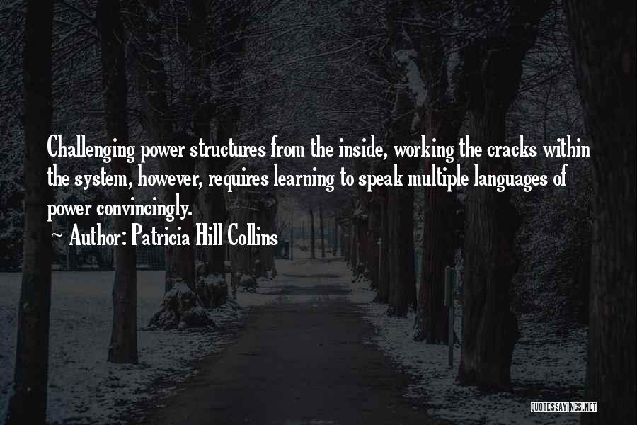 Patricia Hill Collins Quotes: Challenging Power Structures From The Inside, Working The Cracks Within The System, However, Requires Learning To Speak Multiple Languages Of