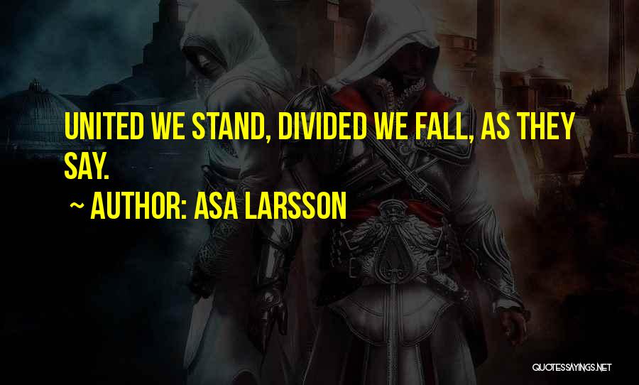 Asa Larsson Quotes: United We Stand, Divided We Fall, As They Say.