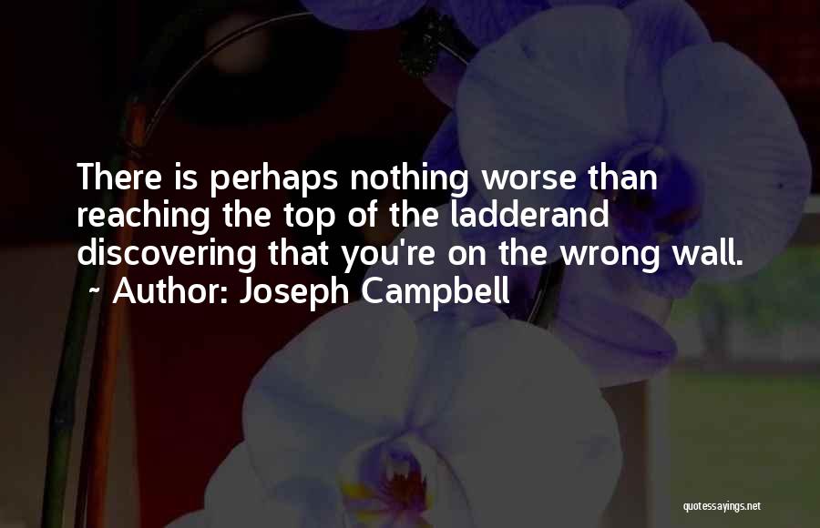 Joseph Campbell Quotes: There Is Perhaps Nothing Worse Than Reaching The Top Of The Ladderand Discovering That You're On The Wrong Wall.