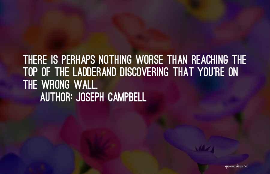 Joseph Campbell Quotes: There Is Perhaps Nothing Worse Than Reaching The Top Of The Ladderand Discovering That You're On The Wrong Wall.