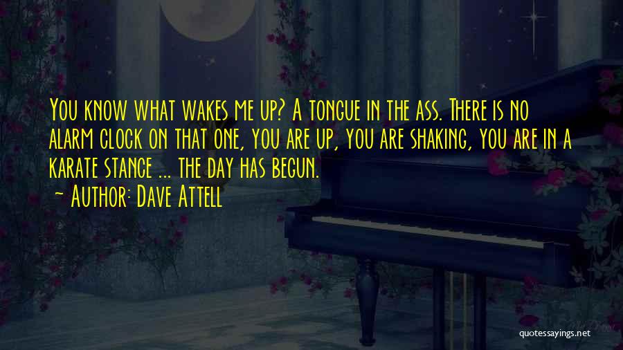 Dave Attell Quotes: You Know What Wakes Me Up? A Tongue In The Ass. There Is No Alarm Clock On That One, You