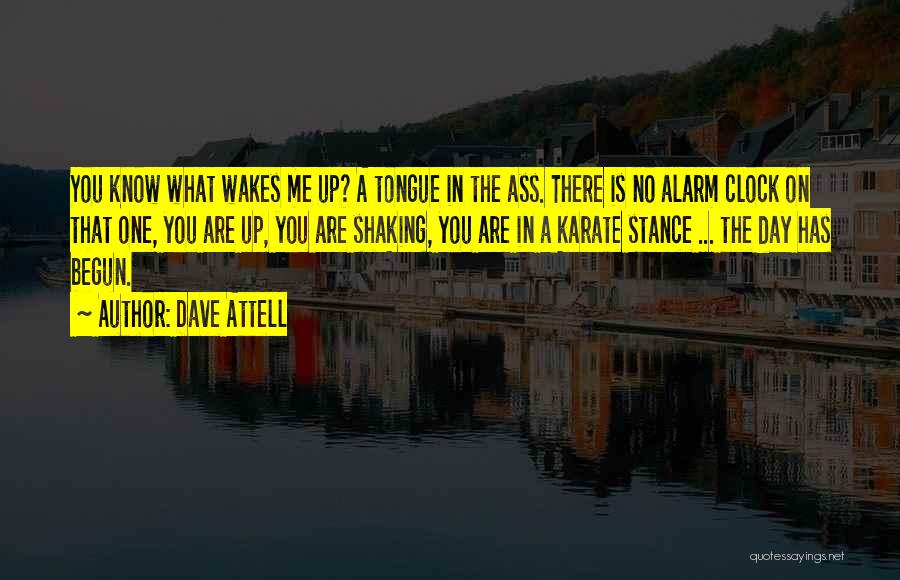 Dave Attell Quotes: You Know What Wakes Me Up? A Tongue In The Ass. There Is No Alarm Clock On That One, You