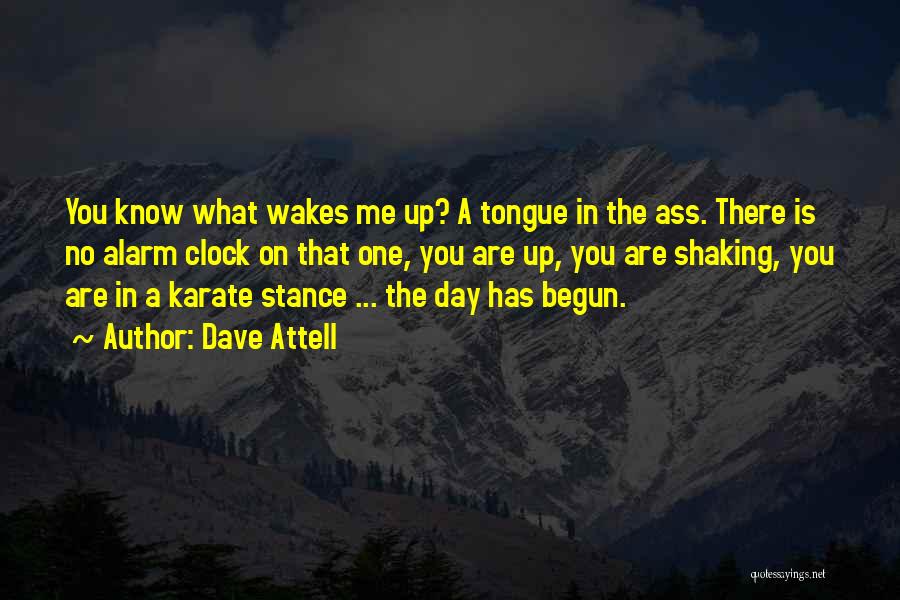 Dave Attell Quotes: You Know What Wakes Me Up? A Tongue In The Ass. There Is No Alarm Clock On That One, You