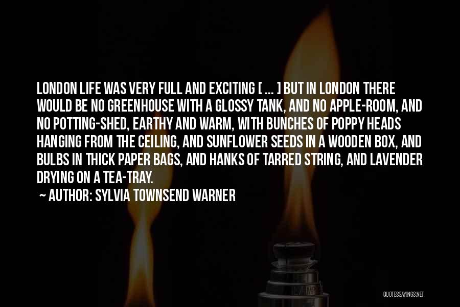 Sylvia Townsend Warner Quotes: London Life Was Very Full And Exciting [ ... ] But In London There Would Be No Greenhouse With A