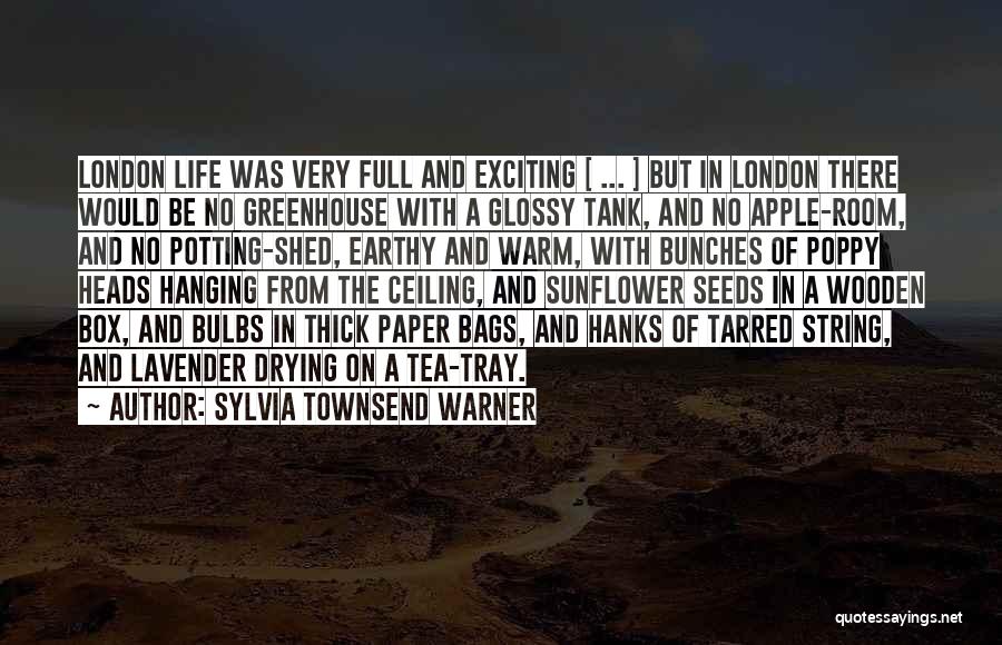 Sylvia Townsend Warner Quotes: London Life Was Very Full And Exciting [ ... ] But In London There Would Be No Greenhouse With A