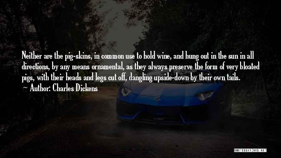 Charles Dickens Quotes: Neither Are The Pig-skins, In Common Use To Hold Wine, And Hung Out In The Sun In All Directions, By