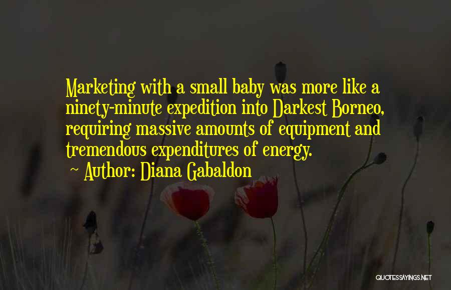 Diana Gabaldon Quotes: Marketing With A Small Baby Was More Like A Ninety-minute Expedition Into Darkest Borneo, Requiring Massive Amounts Of Equipment And
