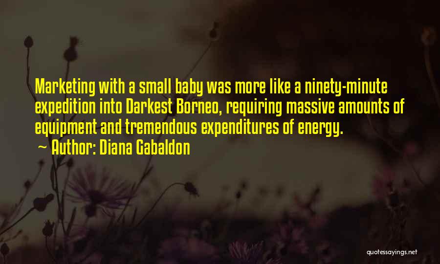 Diana Gabaldon Quotes: Marketing With A Small Baby Was More Like A Ninety-minute Expedition Into Darkest Borneo, Requiring Massive Amounts Of Equipment And