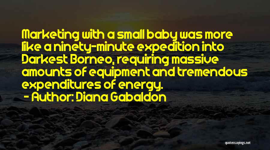 Diana Gabaldon Quotes: Marketing With A Small Baby Was More Like A Ninety-minute Expedition Into Darkest Borneo, Requiring Massive Amounts Of Equipment And
