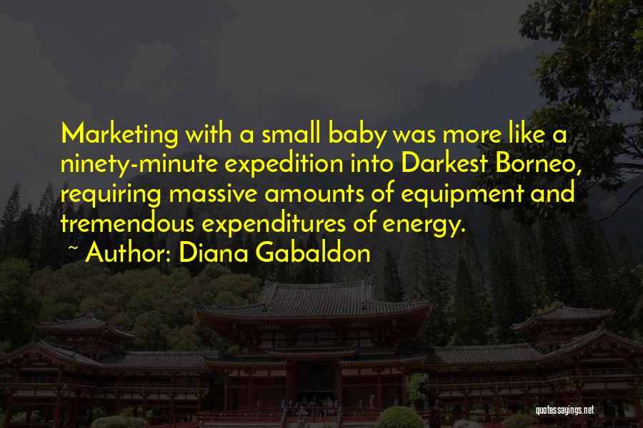 Diana Gabaldon Quotes: Marketing With A Small Baby Was More Like A Ninety-minute Expedition Into Darkest Borneo, Requiring Massive Amounts Of Equipment And